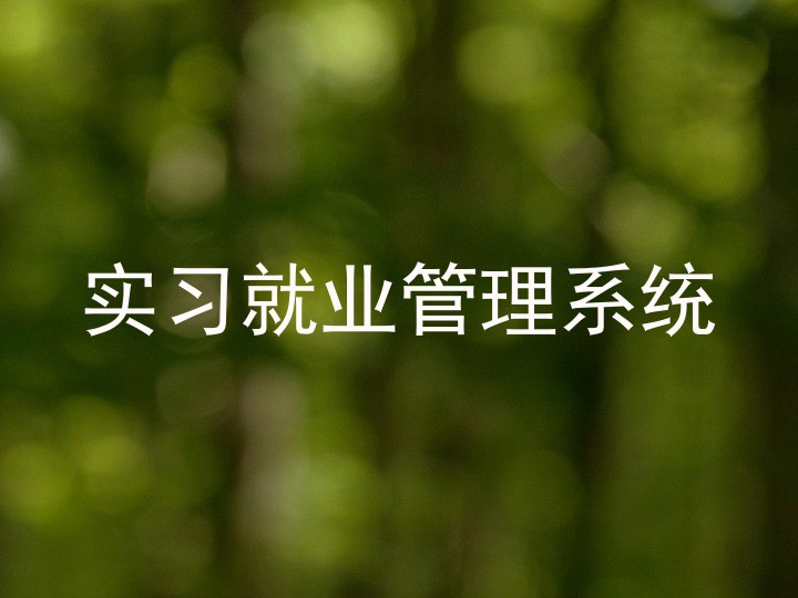 实习就业管理系统