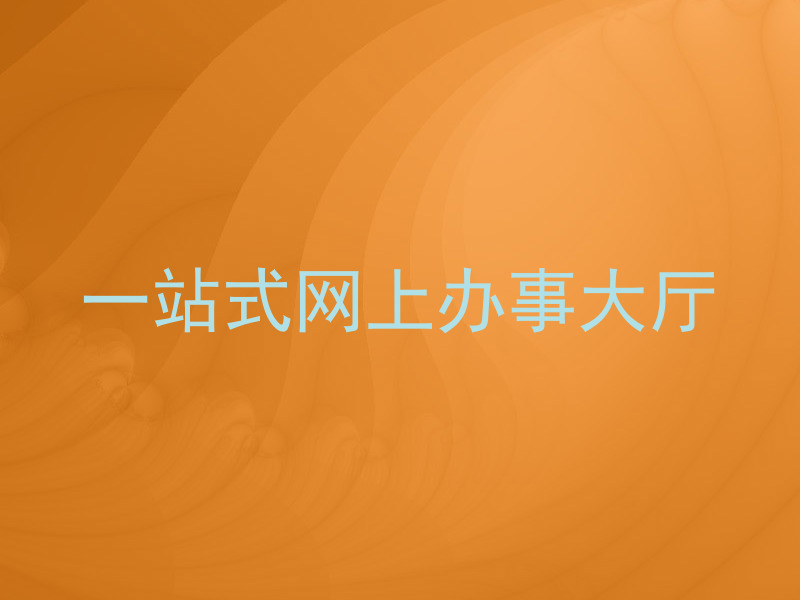 一站式网上办事大厅