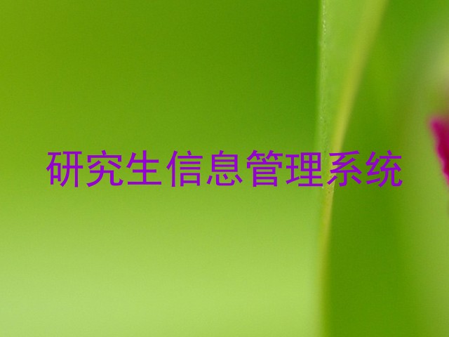 研究生信息管理系统