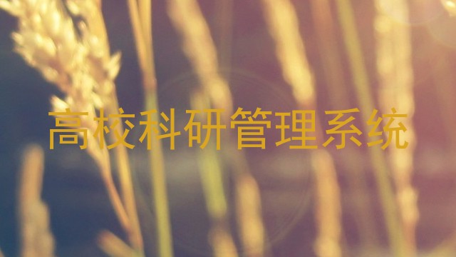 高校科研管理系统