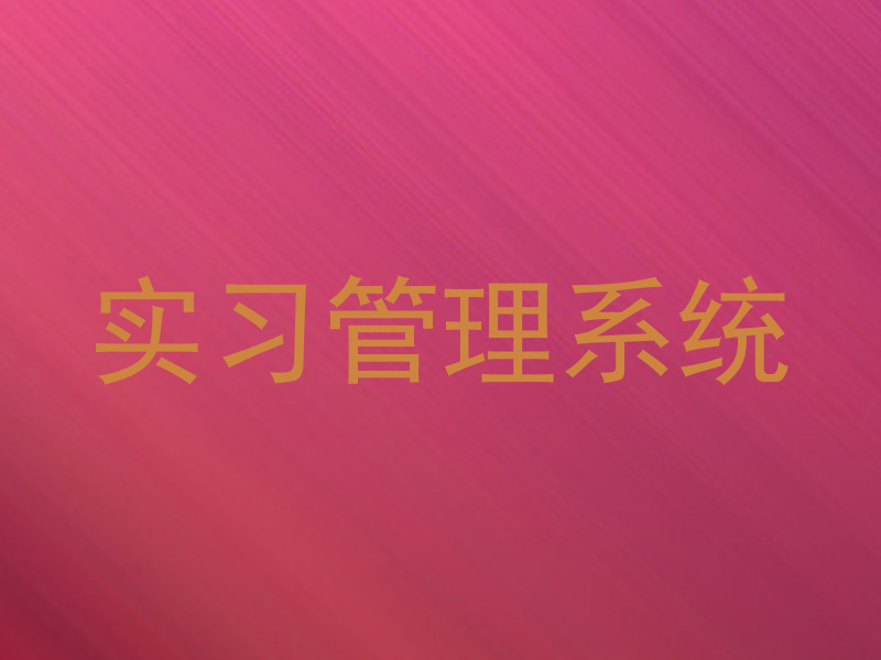 实习管理系统