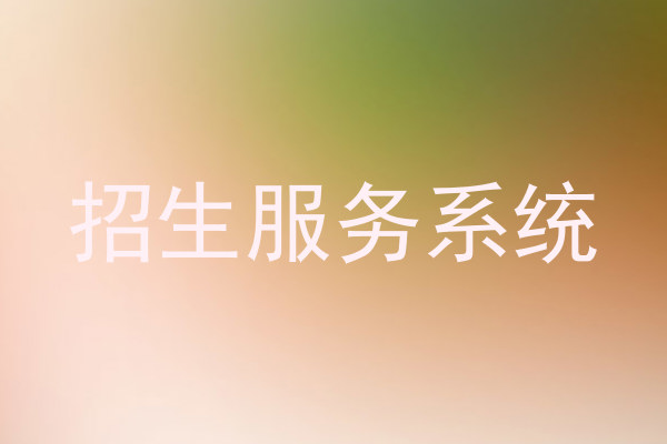 招生服务系统