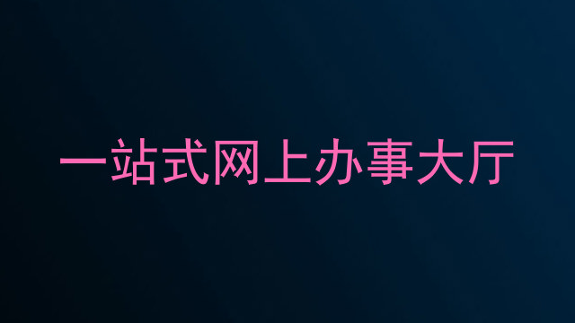 一站式网上办事大厅