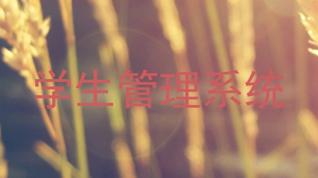 学生管理系统