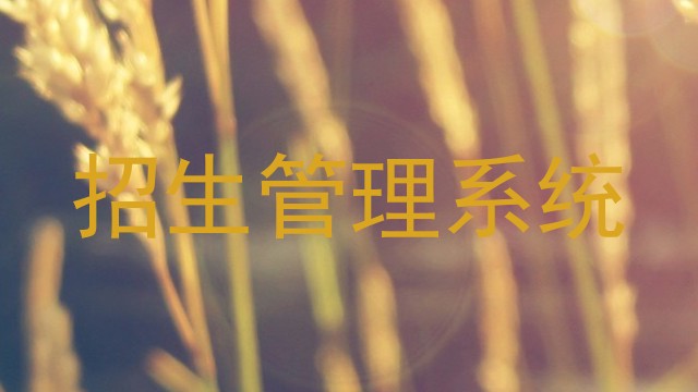 招生管理系统