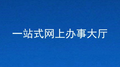 一站式网上办事大厅