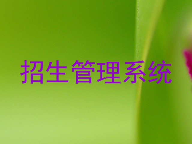 招生管理系统