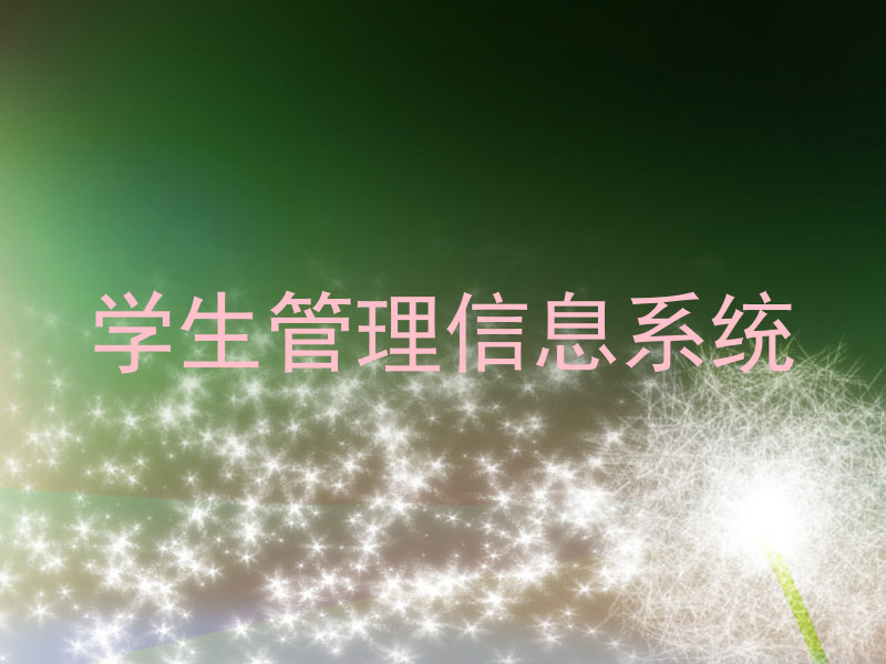 学生管理信息系统