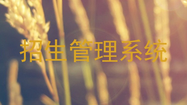 招生管理系统