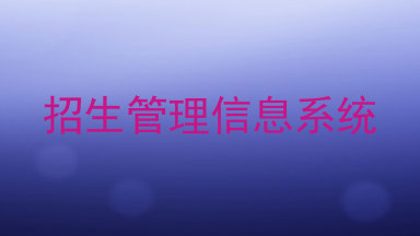 招生管理信息系统