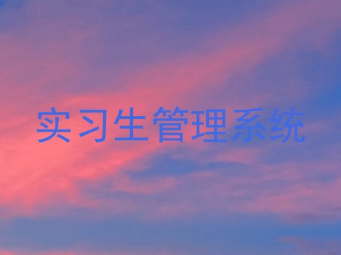 实习生管理系统
