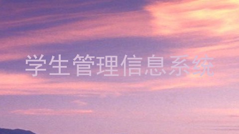 学生管理信息系统