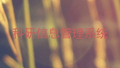 科研信息管理系统