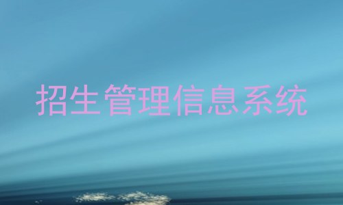 招生管理信息系统