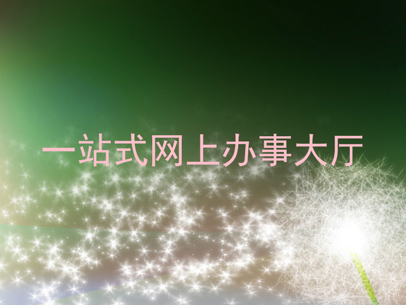 一站式网上办事大厅