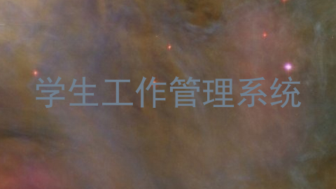 学生工作管理系统