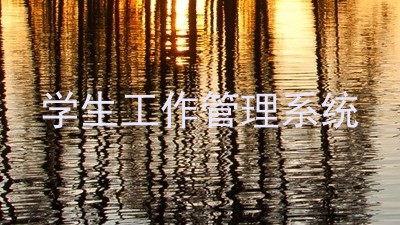 学生工作管理系统