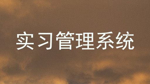 实习管理系统