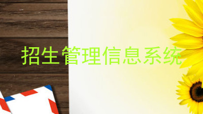 招生管理信息系统