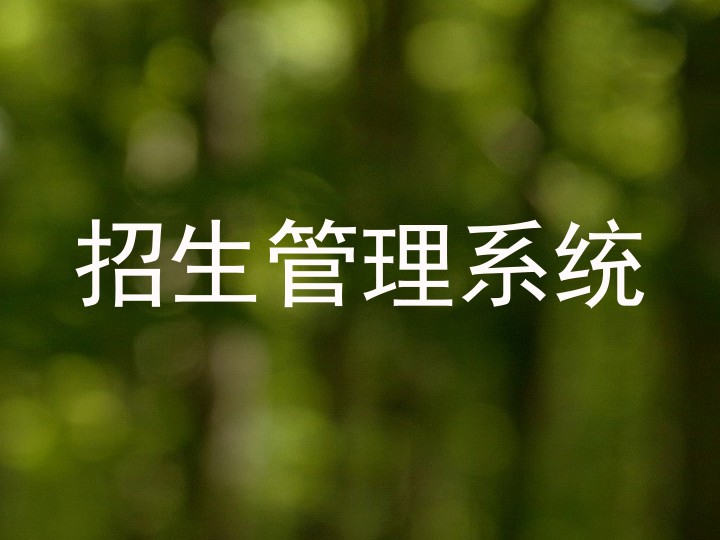 招生管理系统