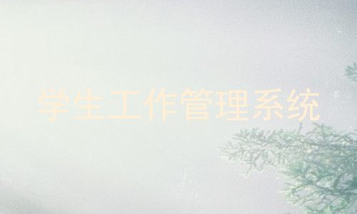 学生工作管理系统