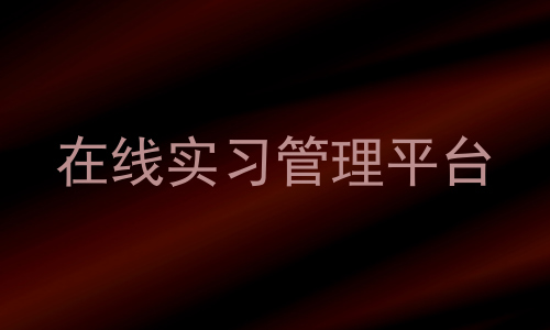在线实习管理平台