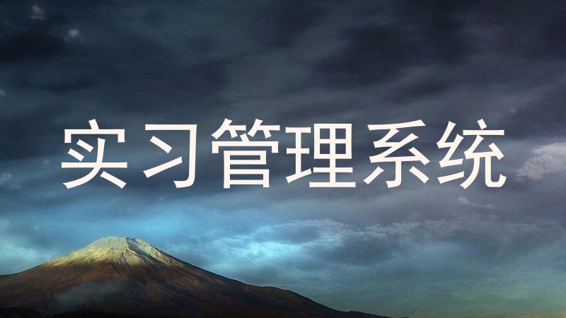 实习管理系统
