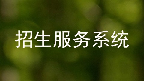 招生服务系统