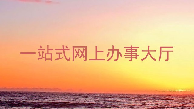 一站式网上办事大厅