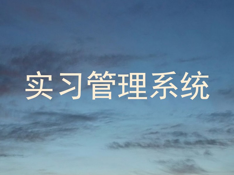 实习管理系统