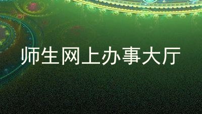 师生网上办事大厅