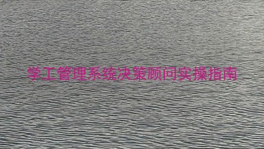 学工管理系统决策顾问实操指南