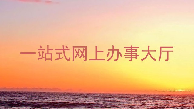 一站式网上办事大厅