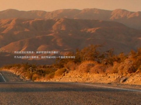高校信息化观察者:科研管理系统选哪家?
作为高校信息化观察者,我经常被问到一个看似简单却实