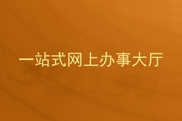 一站式网上办事大厅