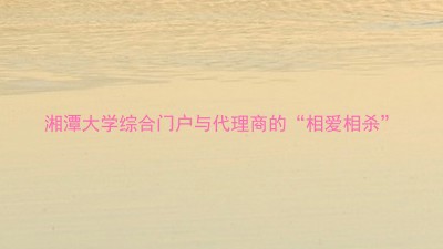 湘潭大学综合门户与代理商的“相爱相杀”