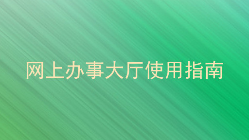 网上办事大厅使用指南