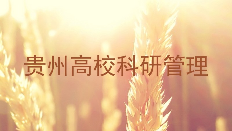 贵州高校科研管理