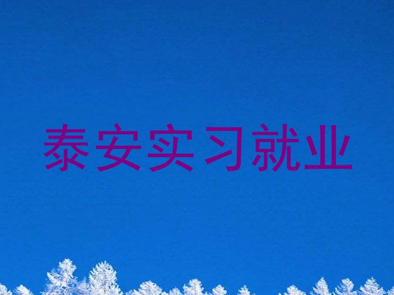 泰安实习就业