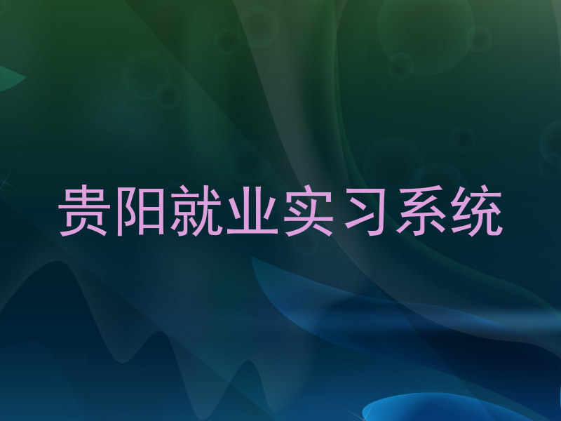 贵阳就业实习系统