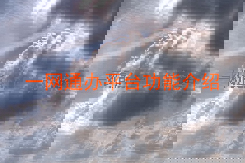 一网通办平台功能介绍