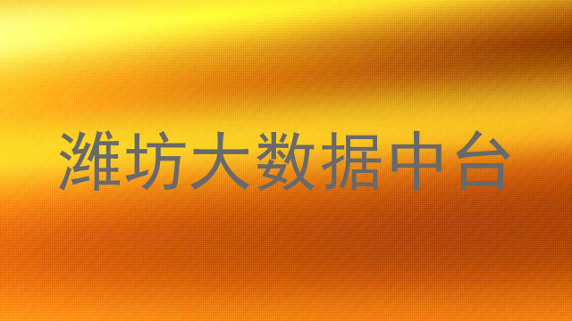 潍坊大数据中台