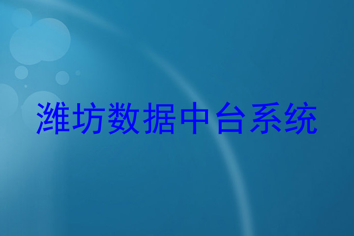 潍坊数据中台系统