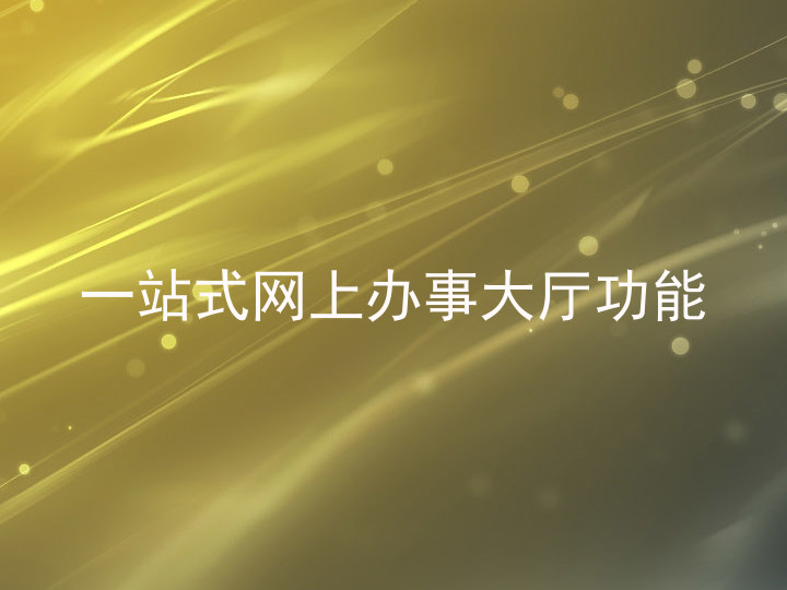 一站式网上办事大厅功能