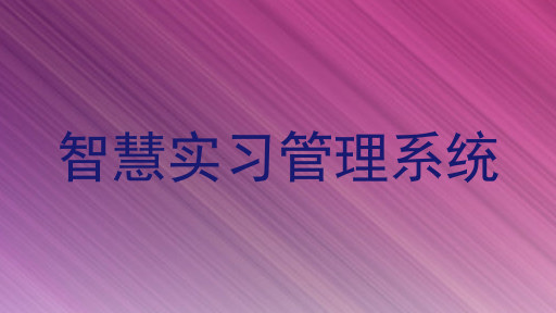 智慧实习管理系统