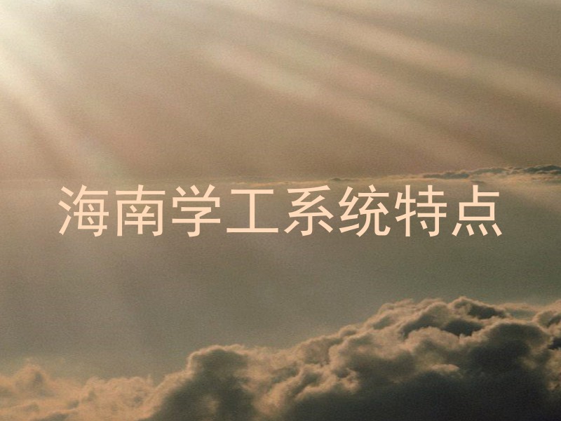 海南学工系统特点