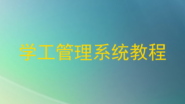 学工管理系统教程