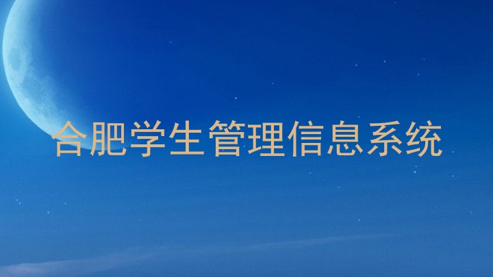 合肥学生管理信息系统