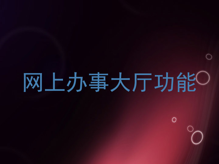 网上办事大厅功能