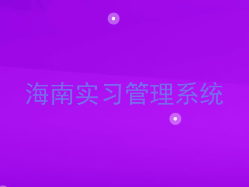 海南实习管理系统